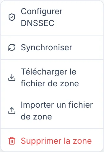 Télécharger un fichier de zone