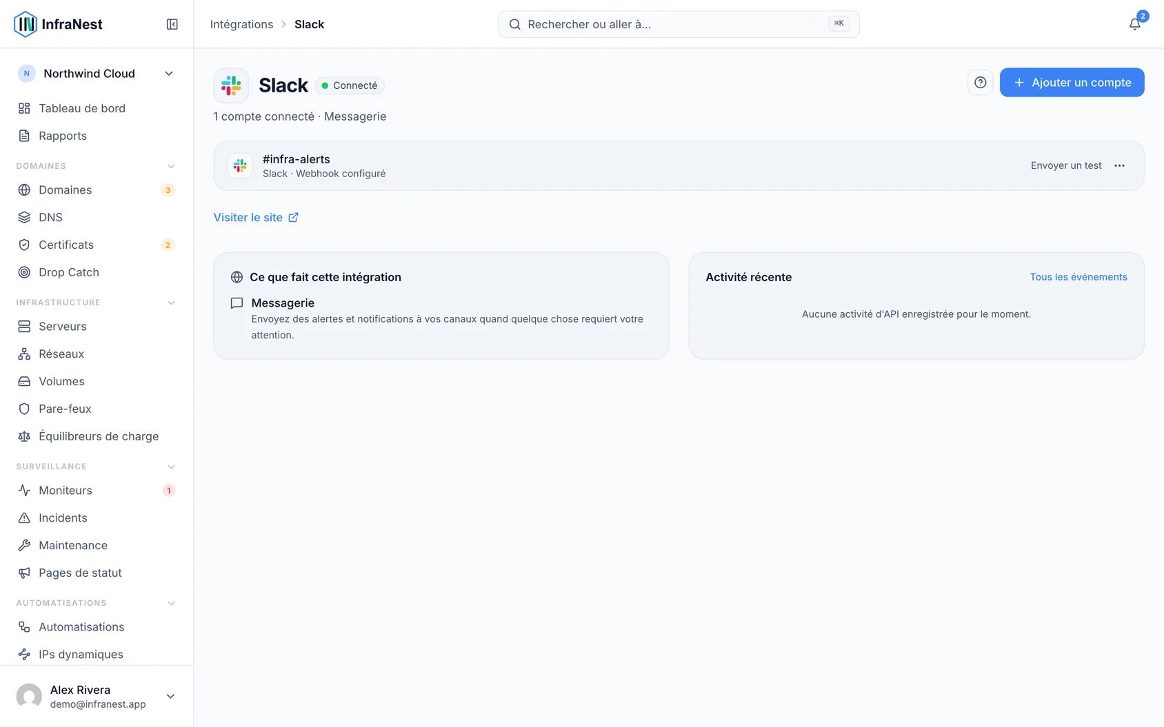 Connecter Slack
