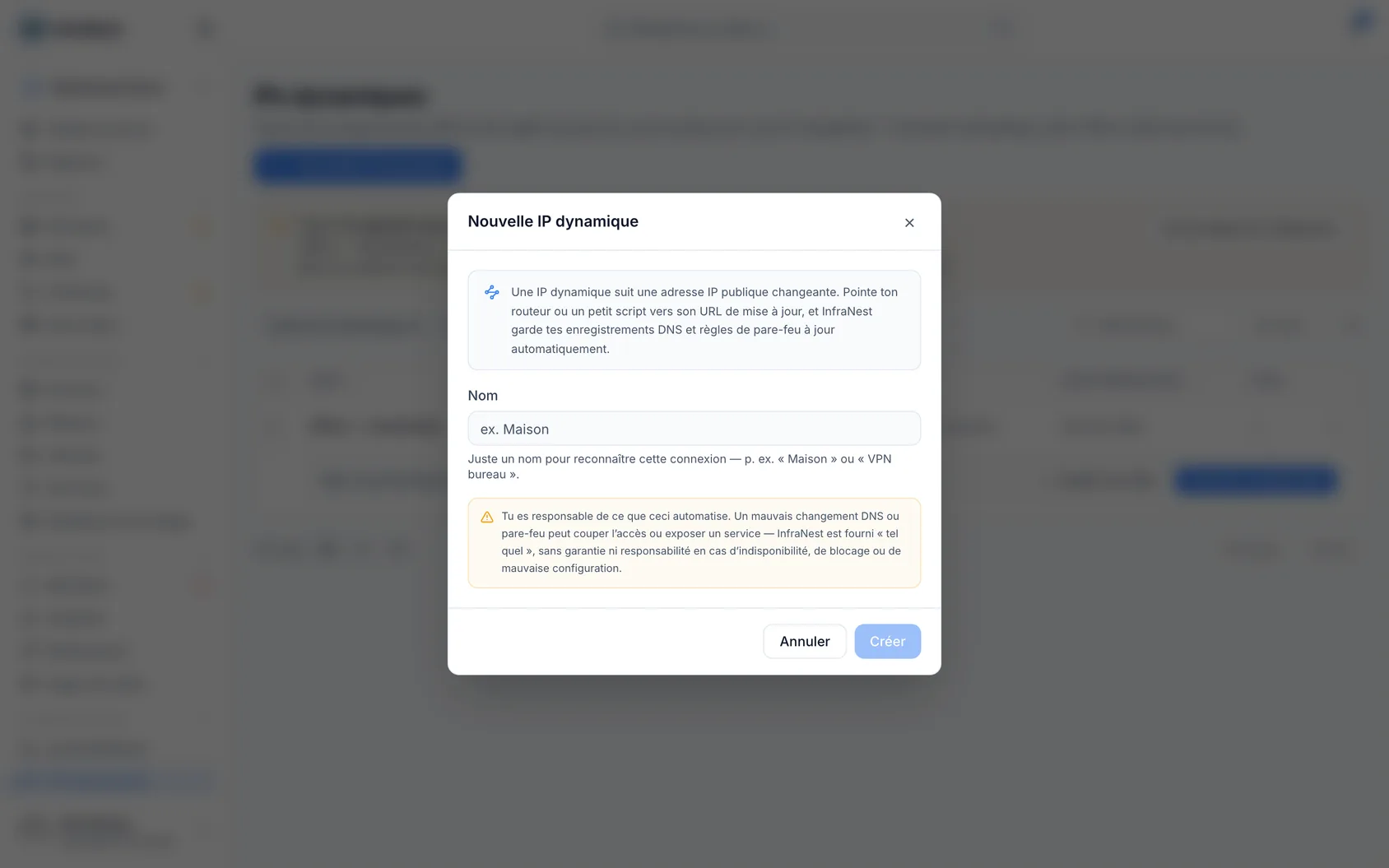 Configurer une IP dynamique